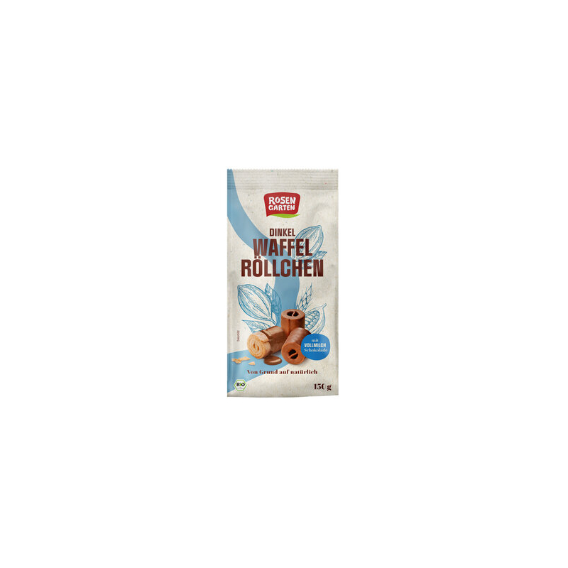 Rosengarten - Dinkel Waffelröllchen Vollmilch