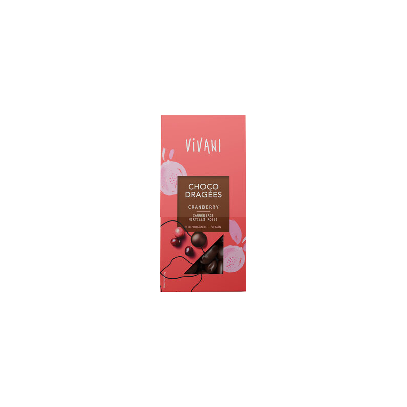 Vivani - Choco Dragées Cranberry