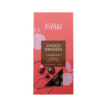 Vivani - Choco Dragées Cranberry