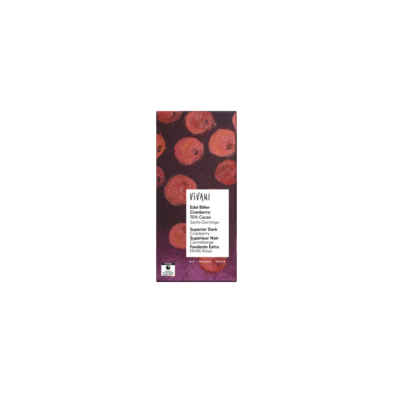 Vivani - EdelBitter Cranberry Schokolade 70%