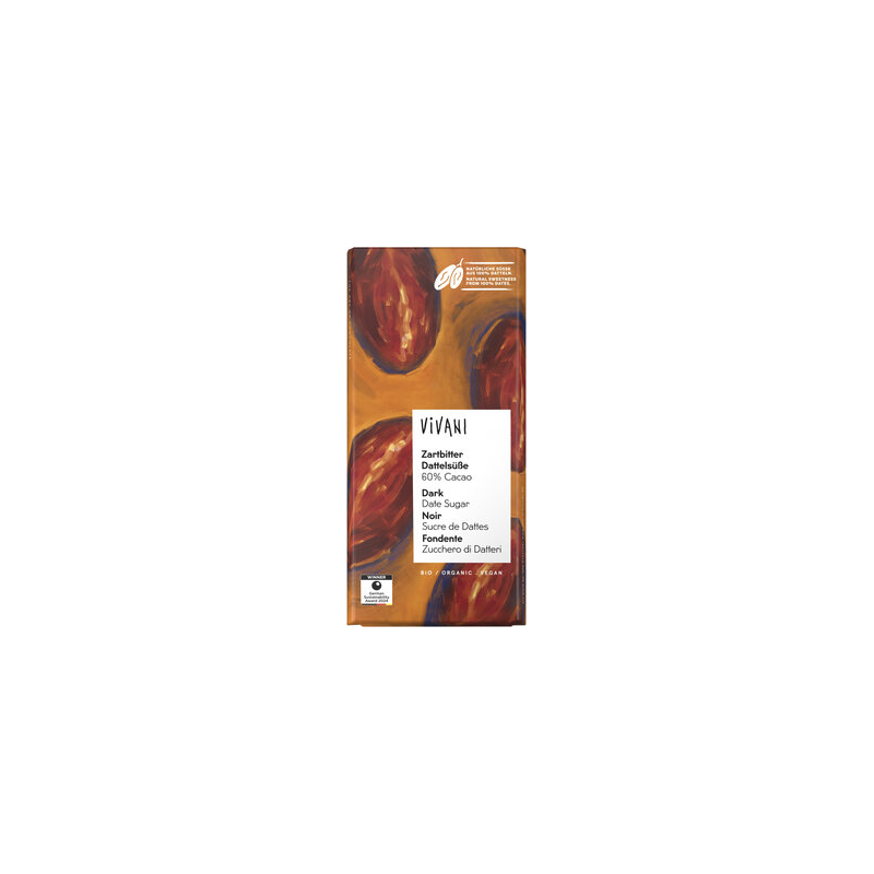 Vivani - Zartbitter Dattelsüsse 60% Cacao