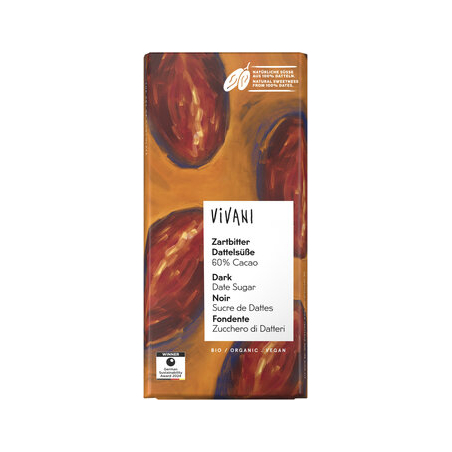 Vivani - Zartbitter Dattelsüsse 60% Cacao