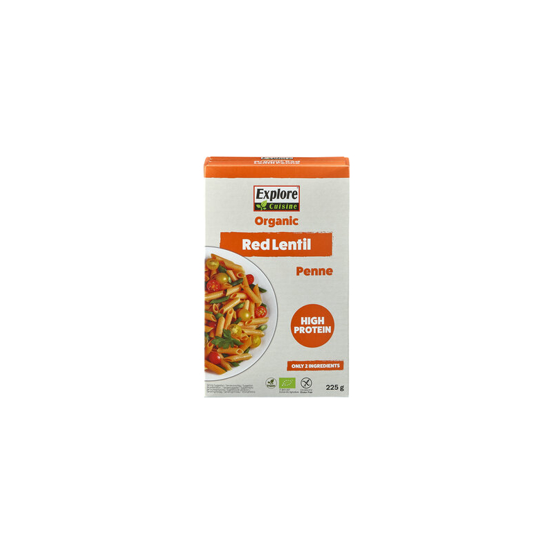 Explore Cuisine - Penne aus roten Linsen ExploreCuisi