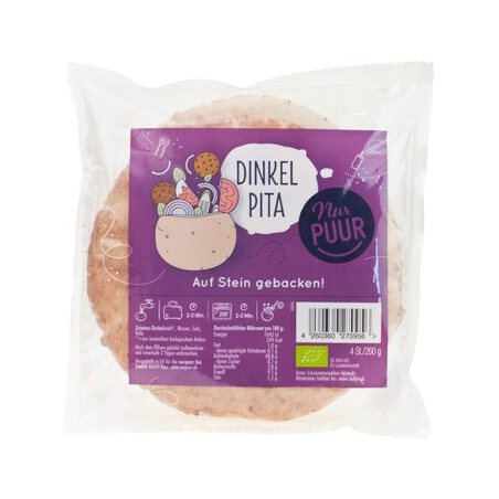 Nur PUUR - Dinkel Pita 4 Stück NurPUUR