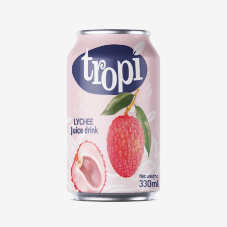 Tropi - Litschi Saft 330ml - Litschisaft ohne Kohlensäure mit Fruchtfleisch