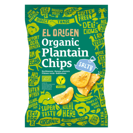 El Origen Food - Kochbananen Chips Plantain gesalzen bio - Bio-Kochbananen-Chips Plantain gesalzen. Knusprige Chips aus Kochbana