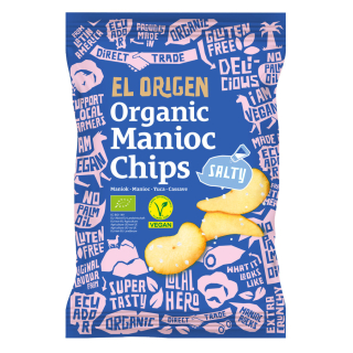 El Origen Food - Maniok Chips gesalzen El Origen bio - Bio-Maniok-Chips gesalzen von El Origen. Knusprige Chips aus der Maniokwu
