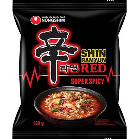 Instantnudeln Shin Red Super Spicy - Instantnudeln Shin Red Super Spicy, Pack 120 g