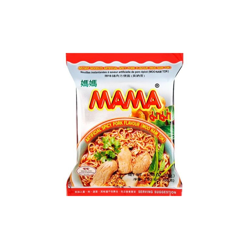 Instantnudeln Spicy Pork Moo Nam Tok - Instantnudeln Spicy Pork Moo Nam Tok, Pack 55 g