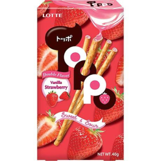 Brezel Sticks Vanille Erdbeer - Brezel Sticks Vanille Erdbeer, Pack 40 g