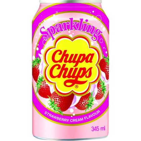 Chupa Chups Sparkling Strawberry Cream - Sparkling Strawberry Cream, Flasche 345 ml