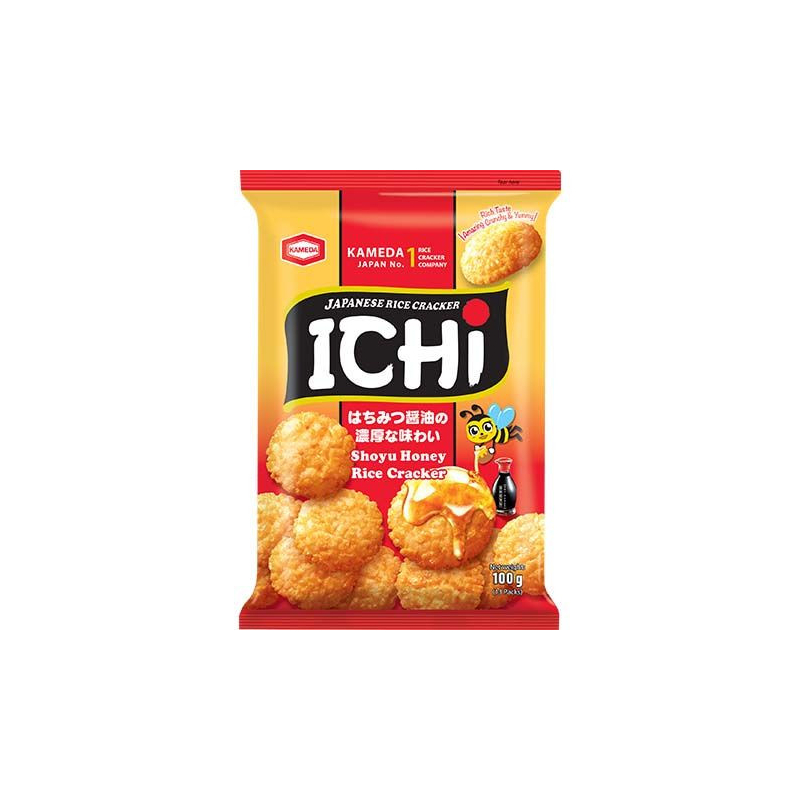 Ichi Reiskräcker Shouyu mit Honig - Ichi Reiskräcker Shouyu mit Honig, Pack 100 g