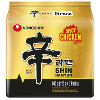 Instantnudeln Shin Ramyun Hühnchen 5er - Instantnudeln Shin Ramyun Hühnchen 5er, Pack 120 g