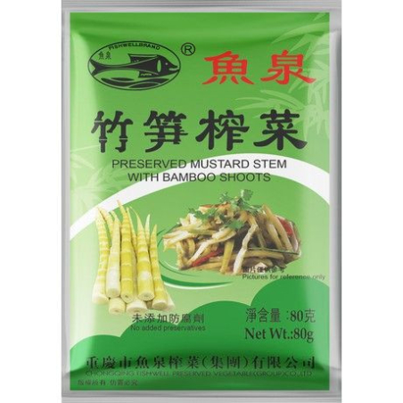 Bambussprossen und Senfgemüse - Bambussprossen und Senfgemüse, Pack 80 g