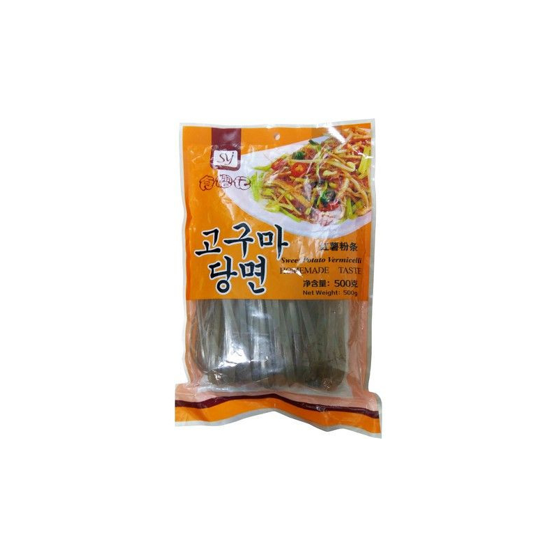 Süßkartoffelnudeln Koreanisch Breit - Süßkartoffelnudeln Koreanisch Breit, Pack 500 g