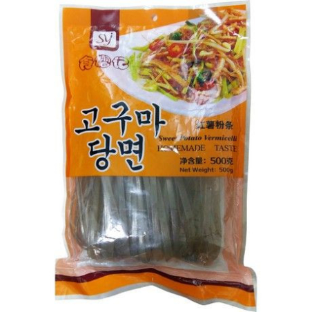 Süßkartoffelnudeln Koreanisch Breit - Süßkartoffelnudeln Koreanisch Breit, Pack 500 g