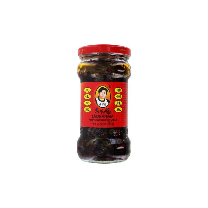 Fermentierte Sojabohnen in Chili-Öl - Fermentierte Sojabohnen in Chili-Öl, Pack 280 g