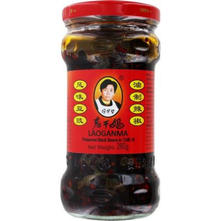 Fermentierte Sojabohnen in Chili-Öl - Fermentierte Sojabohnen in Chili-Öl, Pack 280 g