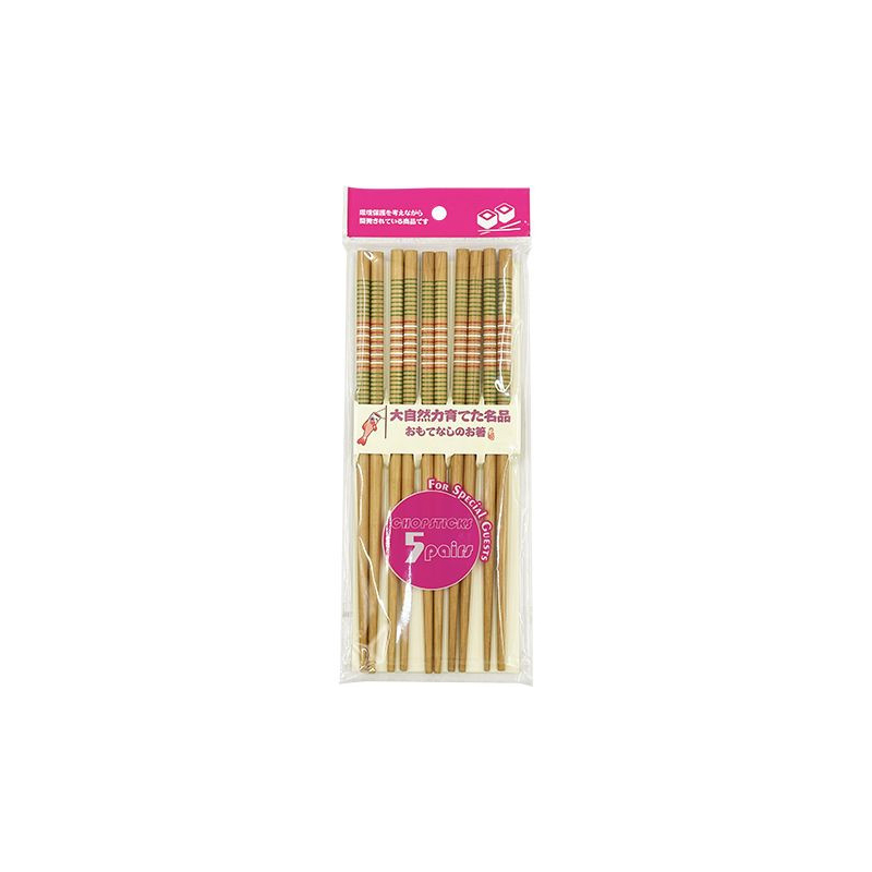 Essstäbchen Bambus mit Linienmotiv - Essstäbchen Bambus mit Linienmotiv, Stück 5 pcs