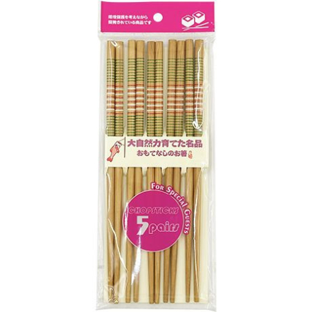 Essstäbchen Bambus mit Linienmotiv - Essstäbchen Bambus mit Linienmotiv, Stück 5 pcs