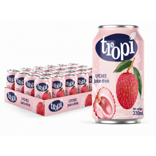 Tropi - Jus de litchi 330 ml - Jus de litchi nature avec pulpe
