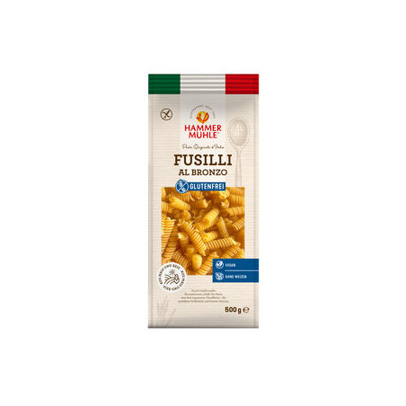 Hammermühle - Paste Fusilli senza glutine conv. - Fusilli convenzionali senza glutine. Pasta a spirale, ideale per insalate e sa