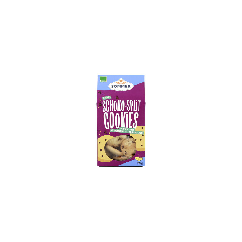 SOMMER - BIOLAND Dinkel Schoko Split Cookies mit Butter - 