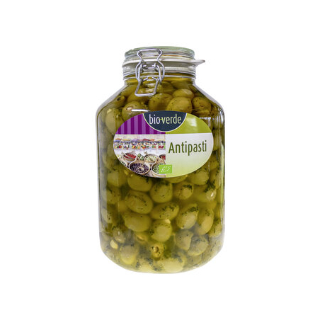 bio-verde - Grüne Oliven mit Knoblauch - 