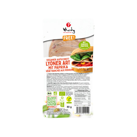 Wheaty - Vegan Organic Cold Cuts Lyoner Style with PAPRIKA - 