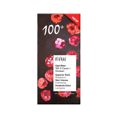 Vivani - Fine Dark 100% Cacao + Raspberry - 