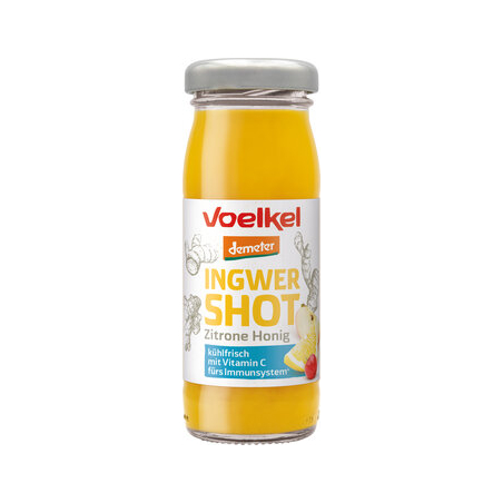 Voelkel - Shot gingembre citron miel, à conserver au frais - 