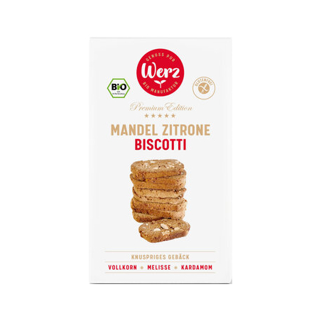 Naturkornmühle Werz - Mandel Zitrone Biscotti, glfr, BIO - 