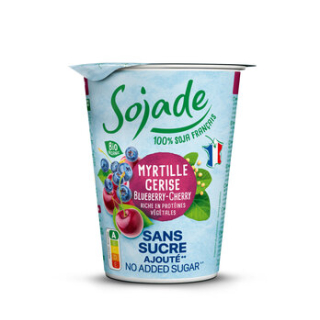 Sojade - Sojade Myrtille-Cerise sans sucre ajouté - 