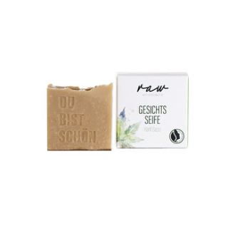 raw Naturkosmetik - Savon Visage Chanvre à l'Huile de Chanvre Bio pressée à froid et