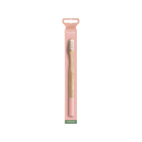 Niyok - spazzolino da denti in bambù adulti medium, salmone - 