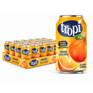 Tropi - Orange Jus 330ml - Orange jus sans acide carbonique.