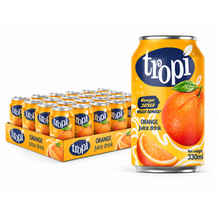 Tropi - Succo di arancia 330ml - Arancia succo senza anidride carbonica.
