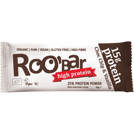 Roobar Bio Rohkost Protein Riegel Choc Chip und Vanilla