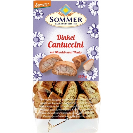 Sommer Bio Demeter Dinkel Cantuccini mit Mandeln und Honig