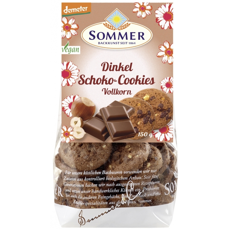 Sommer Bio Demeter Dinkel Schoko Vollkorn-Cookies