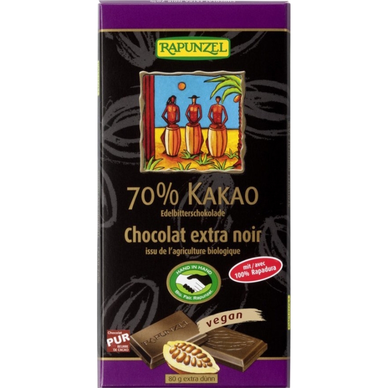 Rapunzel Bio Schokolade 70 Prozent Edelbitter HIH