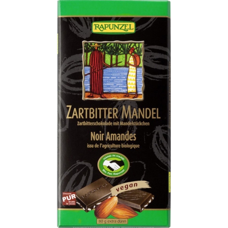 Rapunzel Bio Schokolade 55 Prozent Mandeln Zartbitter HIH