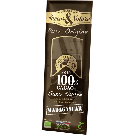 SaveursundNature Bio Schokolade 100 Prozent Kakao Madgas