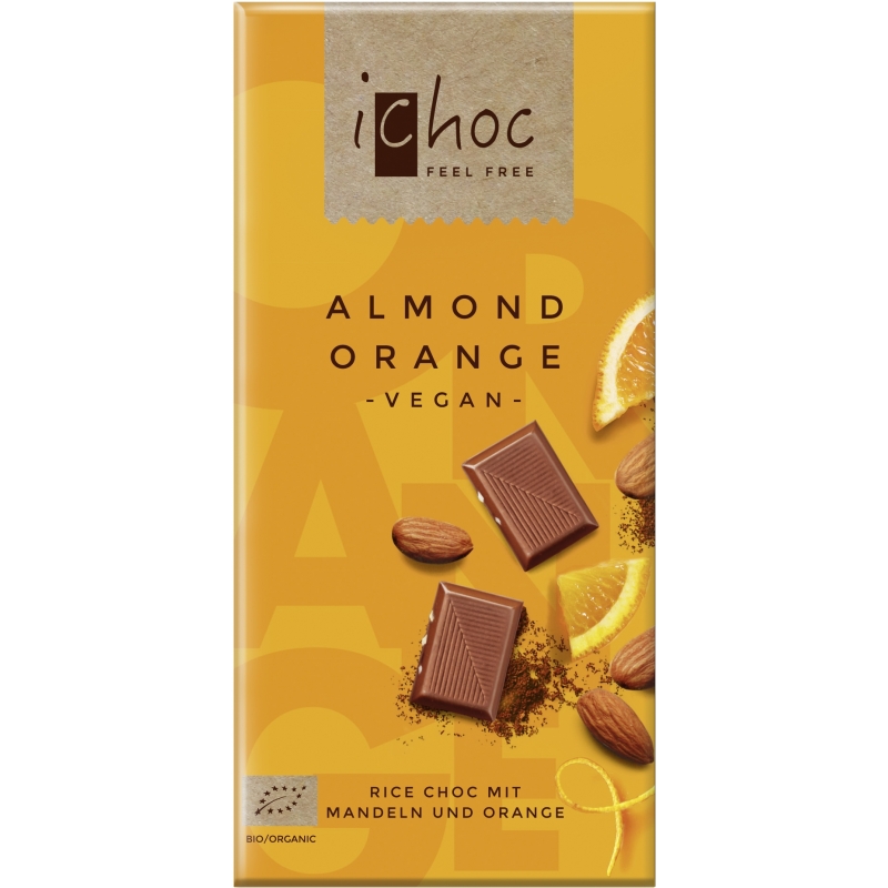 IChoc Bio Reisdrink-Schokolade mit Mandeln und Orange