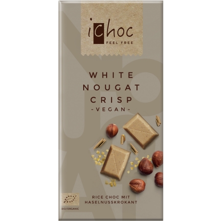 IChoc Bio Weisse Reisdrink-Schokolade Nougat-Crisp