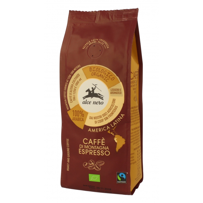 Alce Nero Bio Espresso gemahlen Hochland 100 Prozent Arabica