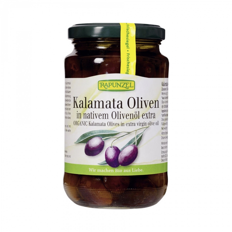 Rapunzel Bio Oliven Kalamata mit Stein in Olivenöl