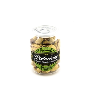 Pistazien gesalzen geröstet mit Safran 100g - Premium Pistazien, die Königin der Nüsse in einem neuen goldgelben Gewand.