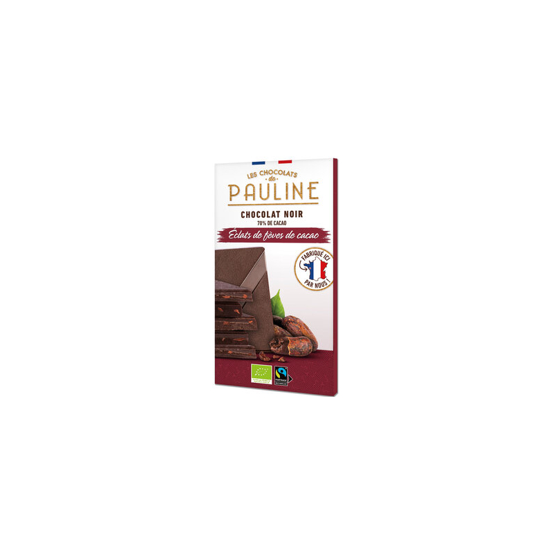 Les Chocolats de PAULINE - Dark Chocolate70% CacaoNibs Pauline